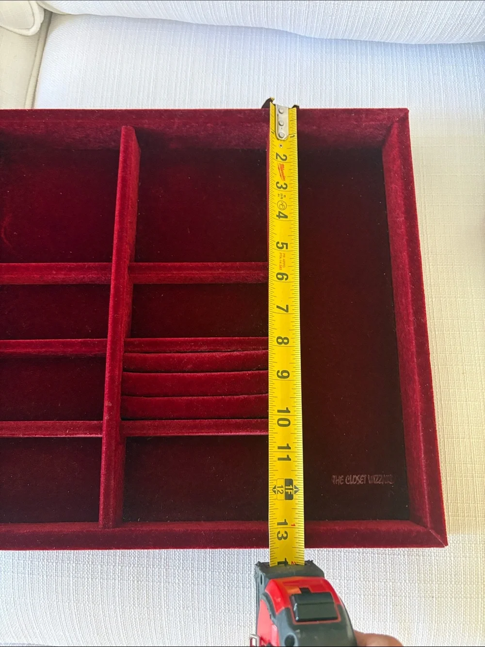 Velvet Jewelry Organizer Tray in Deep Red